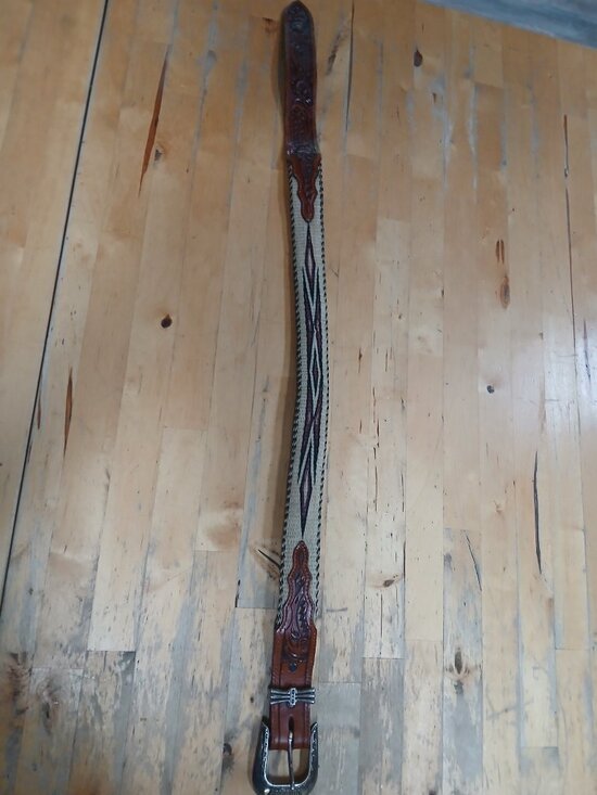 Gorgeous Woven Horse-Hair Leather Cowgirl Belt with Buckle size 28 main image 5